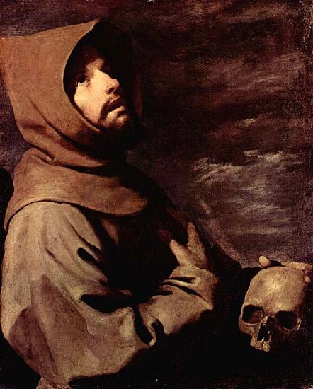 Francisco de Zurbaran Meditierender Hl. Franziskus mit Totenschadel